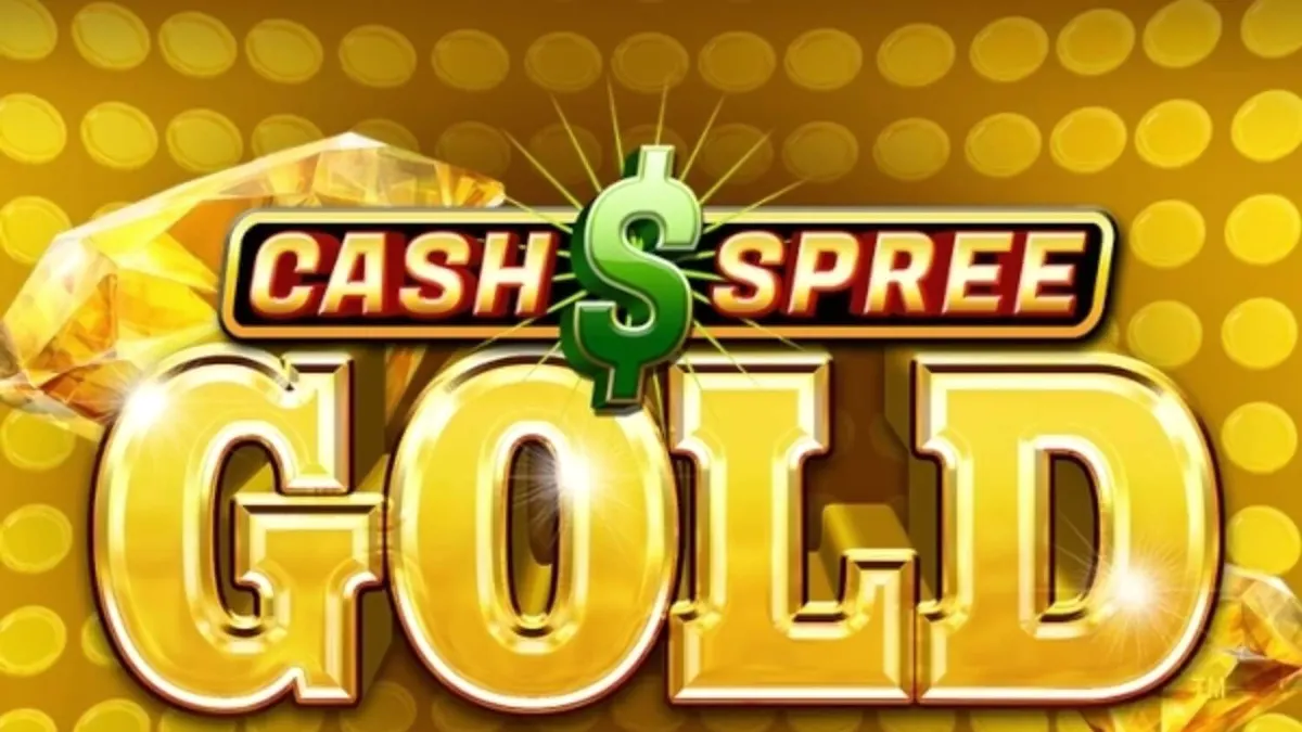 Cash Spree Gold slot interface na may mga gintong simbolo at luxury theme