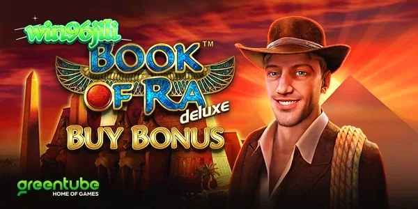 Tampilan visual slot Book of Ra deluxe dengan elemen Mesir kuno